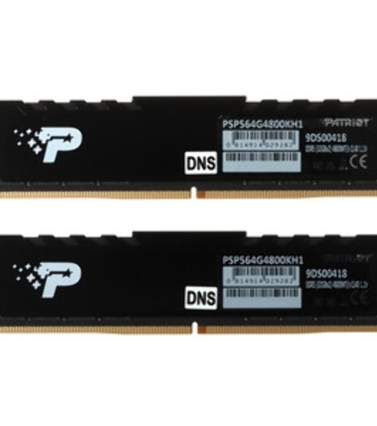 Оперативная память Patriot Signature Premium, DDR5, 64Gb (2x32 Gb), 4800 MHz, CL40, DIMM, радиатор, черный