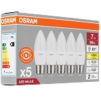 Лампа светодиодная LED Value LVCLB60 7SW/830 свеча матовая E14 230В 10х1 RU OSRAM 4058075578883, фото 1