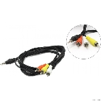 Кабель аудио/видео Cablexpert CCA-4P2R-2M, Jack3.5 4pin папа->3х RCA папа, 2м, черный, фото2