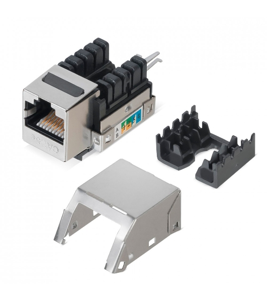 Модуль Hyperline WRLine WR-KJ-RJ45-C5E-SH-90 информ. KeystoneRJ45 1 cat.5e FTP черный