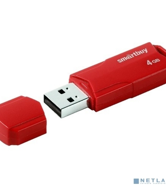 Флешка USB Smartbuy CLUE Red (SB4 GbCLU-R), 4Gb, USB 2.0, R/W 15/5, красный