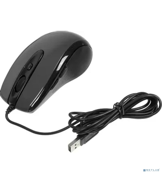Мышь проводная A4Tech N-708X серый глянец/черный, 1600 dpi, USB, кнопки - 6