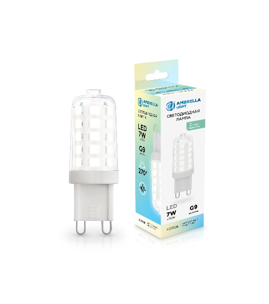 Лампа светодиодная Ambrella light 100704 LED G9 7W 4000K 220-240V