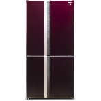 Холодильник Sharp SJ-GX98PRD темно-бордовый стекло трехкамерный Side by Side 394/211л морозилка снизу, No Frost, Side by Side, фото8