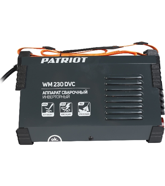 Сварочный аппарат Patriot WM230DVC инвертор ММА 10.7кВт (кейс в комплекте)