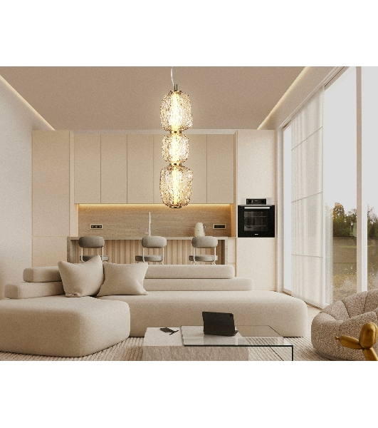 Подвесной светодиодный светильник Ambrella light LH30102 SB/TI бронза/янтарь 23W 3000K 140*140*1760