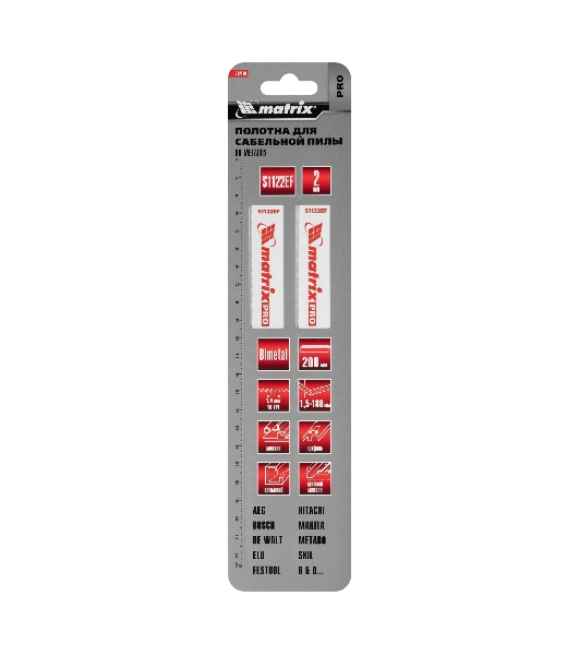 Полотна по металлу Matrix для сабельной пилы S1122EF 200/1,4 мм, Bimetal, 2 шт., PRO