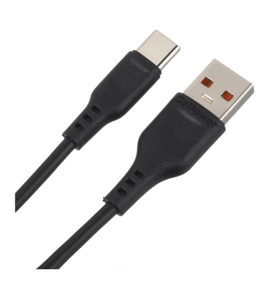 Кабель GoPower GP01T USB (m)-Type-C (m) 1.0м 2.4A ПВХ черный (1/800)