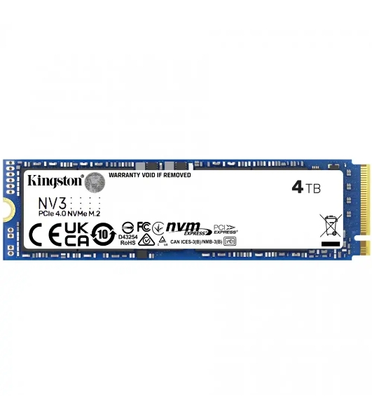 Накопитель SSD Kingston NV3, 4000Gb, M.2 2280, PCIe 4.0 x4, NVMe, R/W 6000/5000