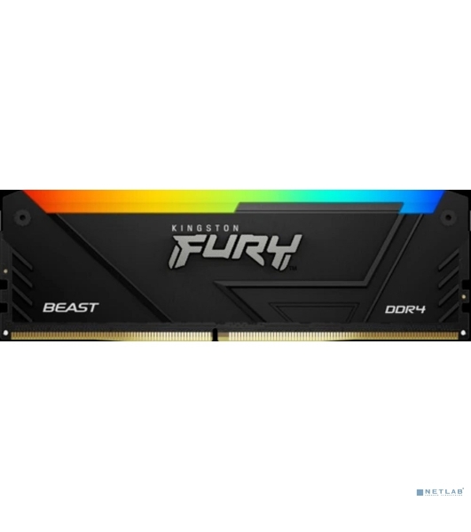 Оперативная память Kingston 32GB 3200MT/s DDR4 CL16 DIMM (Kit of 2) 1Gx8 FURY Beast RGB (Select Regions ONLY)