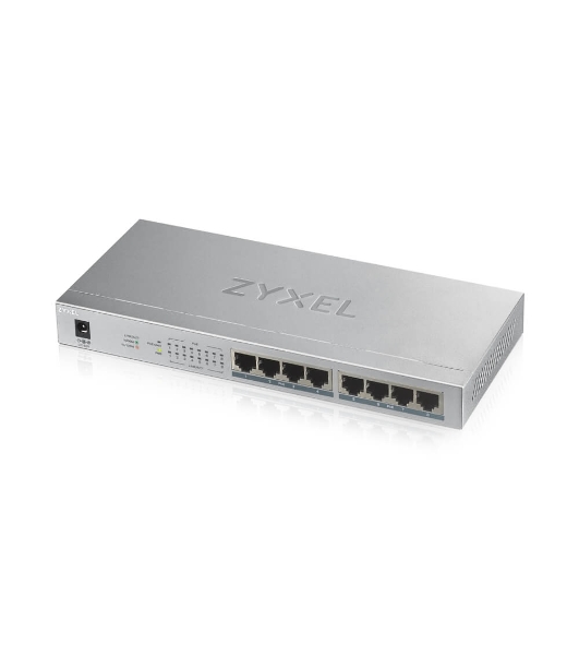 Коммутатор Zyxel GS1008HP Switch PoE +, 8xGE PoE +, tabletop, metal, silent, budget PoE 60 W