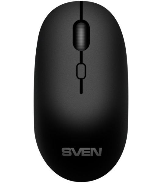 Мышь беспроводная SVEN RX-222W черный, 1800 dpi, радиоканал, Bluetooth, USB, кнопки - 4