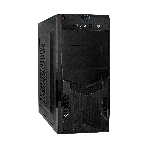 Компьютерный корпус Miditower ExeGate CP-604-UNS500 (ATX, БП UNS500 с вент. 12см, 2*USB, аудио, черный), фото 1