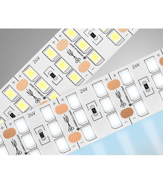 Светодиодная лента Ambrella light GS3903 2835 324Led/ 26W m/ 24V IP20 6500K/ 5000*18*1.2mm (2 конт.)