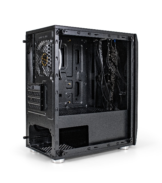 Компьютерный корпус Minitower ExeGate Mistery R2-NPX400 (mATX, БП 400NPX с вент. 12 см, 2*USB+1*USB 3.0, аудио, черный, 1 вент. 12см с RGb подсветкой и полоса на передней панели, боковая панель - закаленное стекло)
