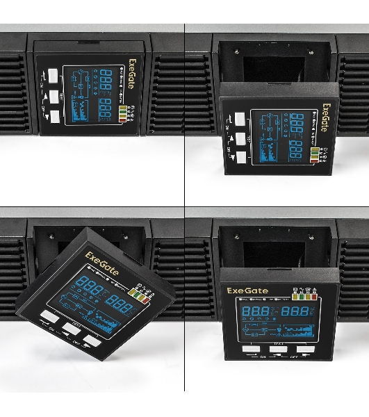 Источник бесперебойного питания On-line ExeGate PowerExpert ULS-3000.LCD.AVR.1SH.2C13.USB.RS232.SNMP.2U 3000VA/3000W, On-Line, PF=1, LCD, 1*Schuko+2*C13, RS232, USB, SNMP-slot, Rackmount 2U/Tower, металлический корпус, черный