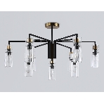 Люстра Ambrella light LH56117/9 BK/BS/CL черный/латунь/прозрачный E14*9 max 40W D765*440, фото6