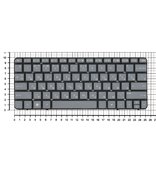 Клавиатура для ноутбука HP Mini 100E темно-серая
