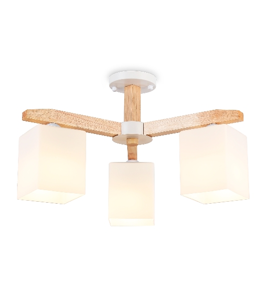 Светильник Ambrella light TR83115/3 WH/LW белый/светлое дерево E27/3 max 40W D580*320