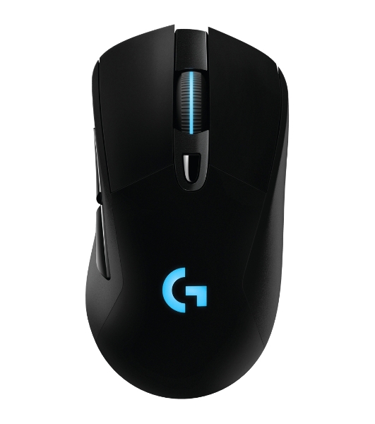 Мышь игровая Logitech G703 Lightspeed черная, сенсор 100-25600dpi (Hero25K), беспроводная 2.4GHz + USB 1,8м, 5 программируемых кнопок + колесо прокрутки, RGB-подсветка, под правую руку