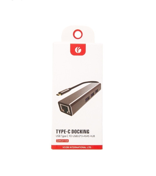 USB-концентратор VCOM DH311A USB Type-C, RJ-45/USB 3.0, USB