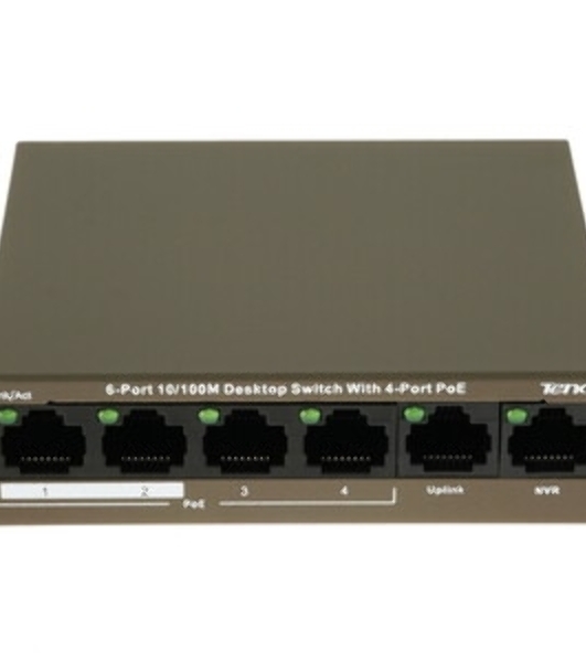 Коммутатор Tenda TEF1106P-4-63W 6PORT 100M 4POE
