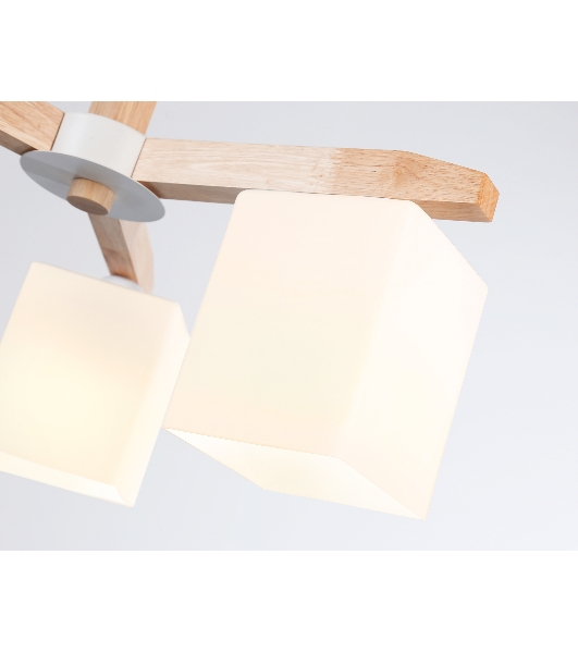 Светильник Ambrella light TR83115/3 WH/LW белый/светлое дерево E27/3 max 40W D580*320