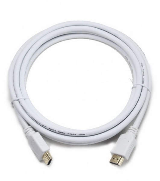 Кабель Cablexpert HDMI CC-HDMI4-W-10, 19M/19M, v2.0, медь, позол.разъемы, экран, 3 м, белый, пакет