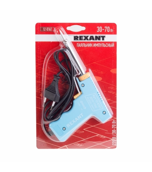 Паяльник-пистолет импульсный Rexant, 30 Вт/70 Вт, 230 В, серия 'МАСТЕР'
