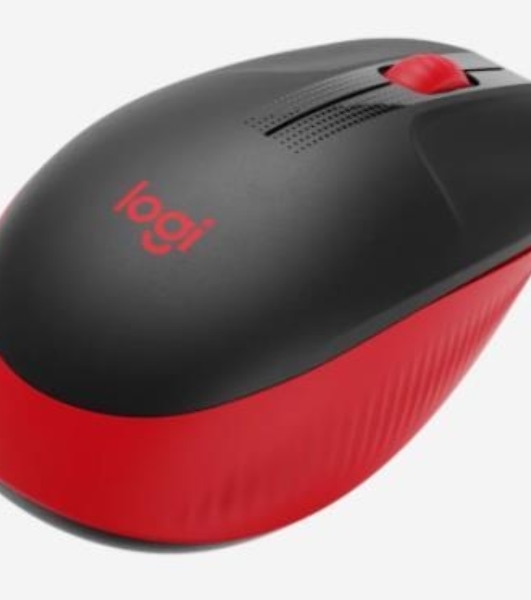 Мышь беспроводная Logitech M190 черный/красный, 1000 dpi, радиоканал, USB, кнопки - 3