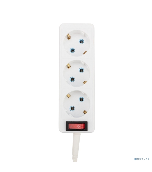 Удлинитель PROconnect 3 гнезда, 10 м, 3х0.75 мм², с/з, с кнопкой, белый