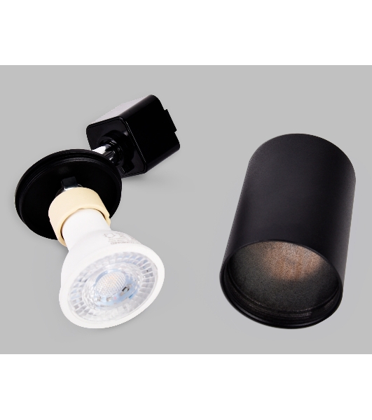 Трековый однофазный светильник со сменной лампой Ambrella light GL5123 BK черный GU10 max 12W