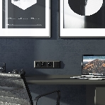 Розетка с заземлением, шторками и USB тип A+C (черный), фото2