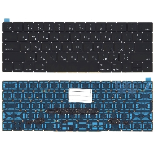 Клавиатура для ноутбука MacBook Pro 13 15 Retina A1706 черная с подсветкой плоский Enter
