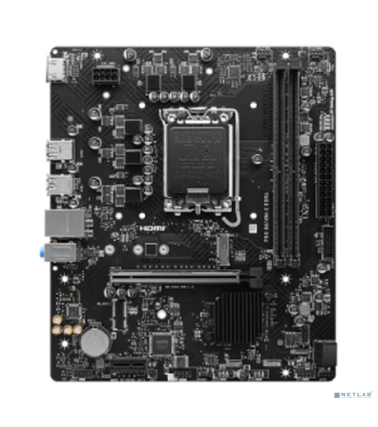 Материнская плата MSI PRO H610M-S DDR4, LGA 1700, Intel H610, 2xDDR4, 2xSATA, 1xM.2, 1xPCIe 4.0 x16, 1xPCIe 3.0 x1, 1xHDMI, 1x1Gb LAN, 4xUSB 2.0, 2xUSB 3.2 Gen 1, 3x3.5 мм, 7.1, Micro-ATX