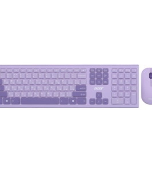 Комплект клавиатура + мышь Acer OCC205 беспроводной USB, 1200 dpi, фиолетовый