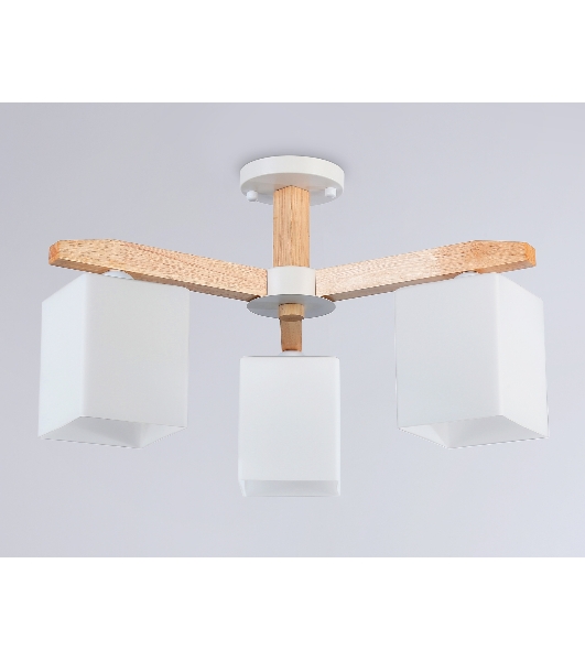 Светильник Ambrella light TR83115/3 WH/LW белый/светлое дерево E27/3 max 40W D580*320