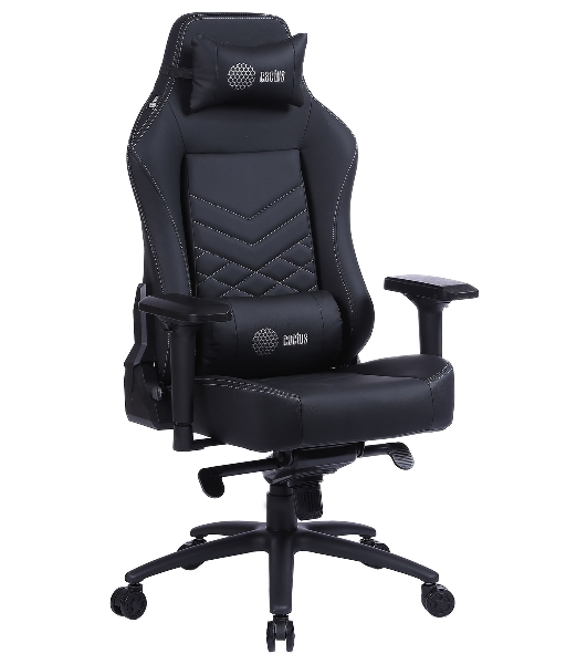 Кресло Cactus CS-CHR-0112BL черный, экокожа, подголовник