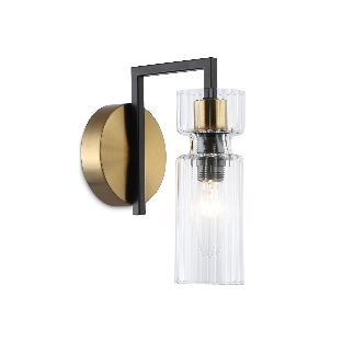 Настенный светильник Ambrella light LH56119 BK/BS/CL черный/латунь/прозрачный E14 max 40W 150*100*210