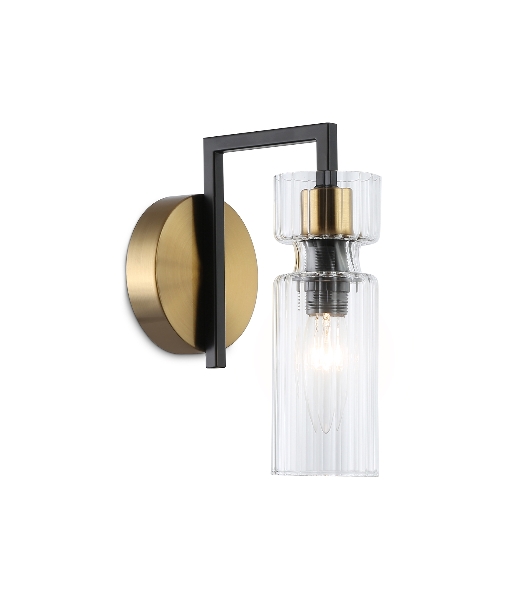Настенный светильник Ambrella light LH56119 BK/BS/CL черный/латунь/прозрачный E14 max 40W 150*100*210