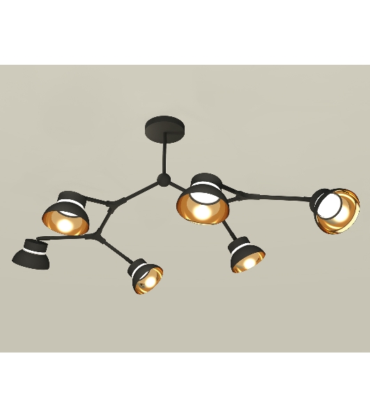 Светильник Ambrella light XB9056101/6 SBK/PYG/CL черный песок/золото желтое полированное/прозрачный GX53 (C9056, N8145)