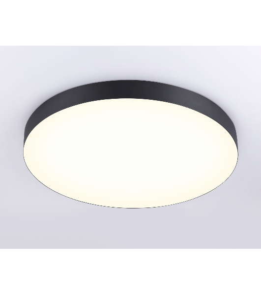 Потолочный светодиодный светильник Ambrella light FV5537 BK черный LED 90W 3000K D600*58 (Без ПДУ)