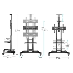 Мобильная стойка ONKRON TS1551 черный, фото25