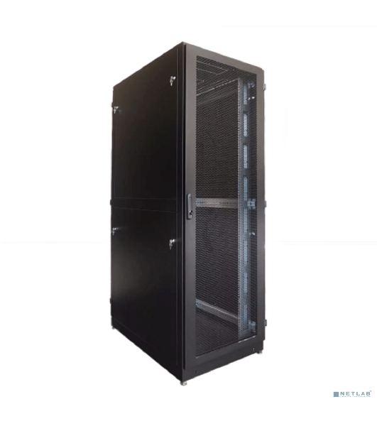 Шкаф телекоммуникационный напольный 42U (800 × 1000) дверь перф, задние двойные перф. черный