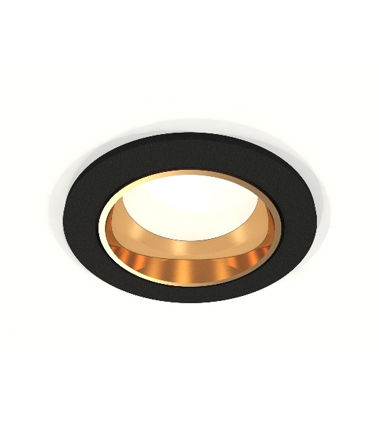 Комплект встраиваемого светильника Ambrella light XC6513004 SBK/PYG черный песок/золото желтое полированное MR16 GU5.3 (C6513, N6113)