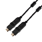 Кабель Rexant HDMI - HDMI с фильтрами, длина 2 метра, угловой 360° (GOLD) (PVC пакет), фото 1