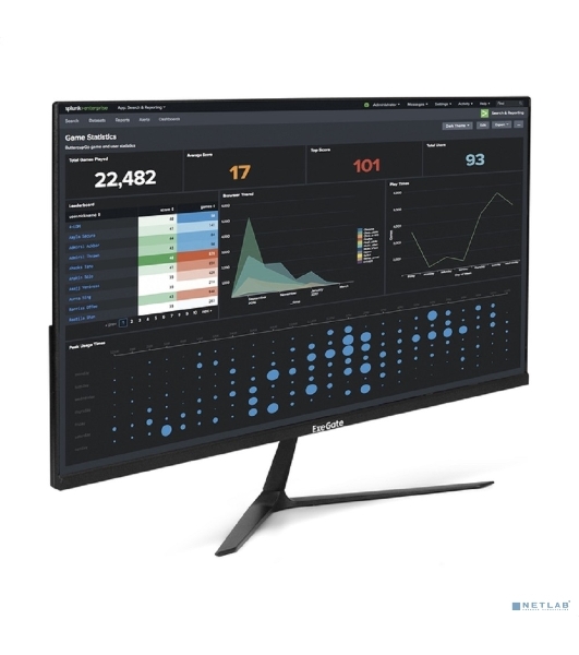 Монитор 27' ExeGate ProSmart EZ2700 IPS 1920x1080, 75 Гц, 5 мс, 16:9, 250 кд/м², VGA, HDMI 1.4, HDR10, FreeSync, черный