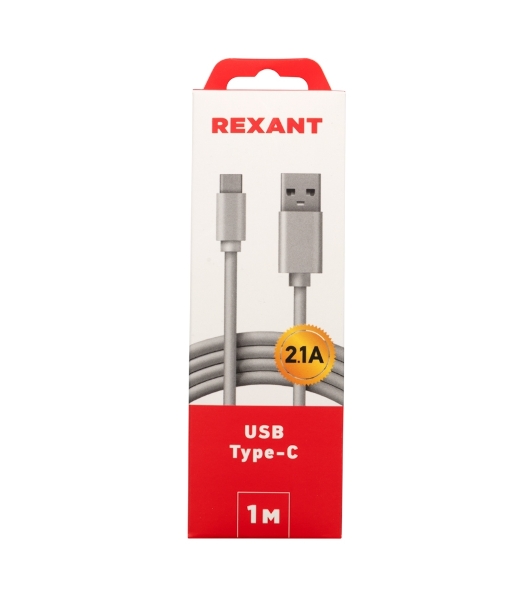 Кабель USB-Type-C Rexant 2A/PVC/белый/1м