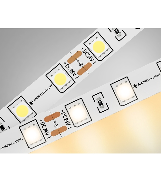 Светодиодная лента Ambrella light GS4001 5050 60Led/ 14.4W m/ 24V IP20 3000K/ 5000*10*1.87mm (2 конт.)