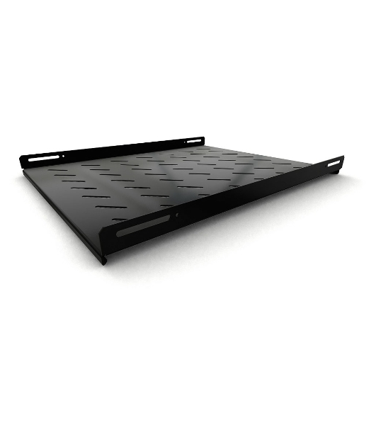 Полка стационарная Hyperline TSH3L-650-RAL9004 (TSH3L-650-RAL9005) глубина 650 мм, с боковым креплением, нагрузка до 20 кг, для шкафов серии TTb, TTR, TTC2, 485х650мм (ШхГ), черный